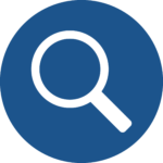 search icon design in blue circle png